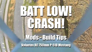 Volantex RC 750mm P-51D Mustang: Mods - Build Tips & Crash! (4K)