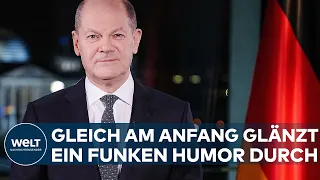 OLAF SCHOLZ: Neujahrsansprache! Gleich am Anfang glänzt beim Bundeskanzler ein Funken Humor durch