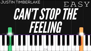 Justin Timberlake - Can't Stop The Feeling | EASY Piano Tutorial