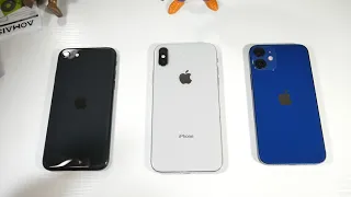 iPhone X VS iPhone 12 Mini VS iPhone SE (2020) Speed & Speaker Test In 2021! (IOS 14.4)