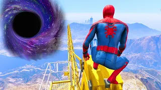 GTA 5 Random Portals #55 (Spider-Man Jumping Into Black Hole Ragdolls)