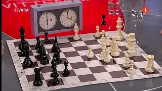 Magnus Carlsen playing a one minute bullet chess game against Hans Bohm