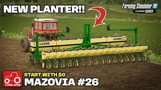 PLANTING CORN!! [Mazovia Start With $0] Fs22 Timelapse # 26