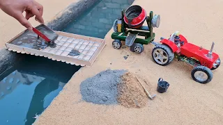 diy tractor making water pump concrete bridge miniature | mini creative | @KeepVilla | mini rustic