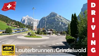 Driving in Switzerland 16: Lauterbrunnen valley & Road to Grindelwald (4K 60fps)