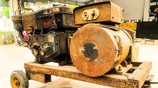 The Level Of Restoration Is Here // Completely Restore Damaged 22KW Generator Engine