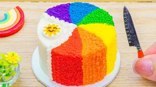 1000+ Satisfying Miniature Cake Decorating Ideas - Tiny Rainbow Cake Recipe | Hieu Cakes