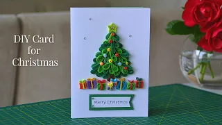 DIY Christmas Card | 3D Quilling Christmas Tree 🎄 | Step by Step Tutorial