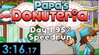 Papa's Donuteria - Day 1 95% Speedrun - 3m 16s 17ms