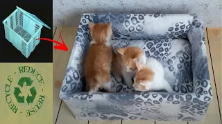 EASY DIY CAT BED FROM WASTE MATERIALS / BEST OUT OF WASTE RECYCLING / Khim DIY