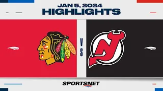 NHL Highlights | Blackhawks vs. Devils - January 5, 2024