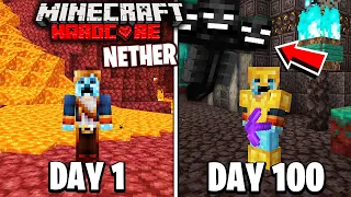 I Survived 100 Days Of HARDCORE NETHER ONLY Minecraft!