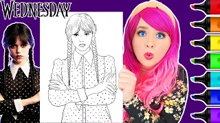 Coloring Wednesday Addams Coloring Page | Ohuhu Art Markers