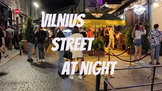 Travel to Lithuania - Vilnius - 4K - Vilnius street at night - 2022