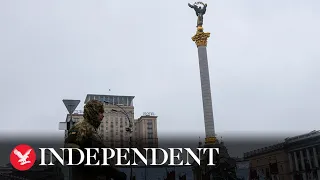 Live: Soldiers patrol the streets in Kyiv after attack near train station