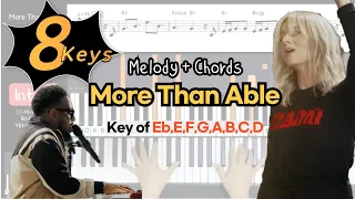 More Than Able -Elevation Worship | Key of Eb,E,F,G,A,B,C,DㅣPiano coverㅣWorship Piano tutorials