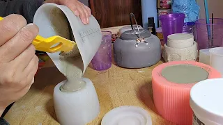 Creating concrete pots and jars #concreteart