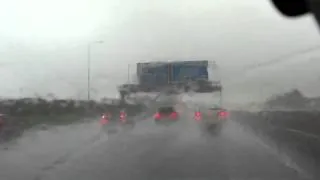 Heavy rain on the M50 Dublin