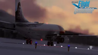 MSFS 2020 | Beautiful Sunset Landing in a Snowy Tromsø, Norway | Norwegian 738