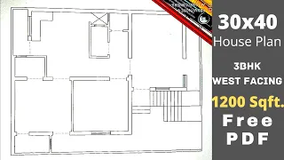 30x40 house plan || 30x40 west face house plan 3bhk || 30 * 40 house plan || Makan Ka Naksha ||