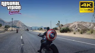 GTA 5 - Captain America Ultra Realistic Graphic Gameplay (Natural Vision Evolved) 4K