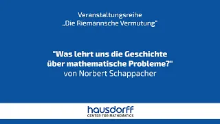 Vortrag "Was lehrt uns die Geschichte über mathematische Probleme?"