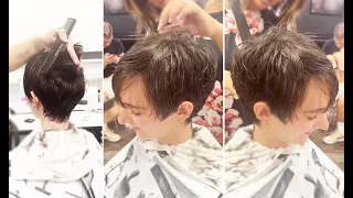 Short Pixie Razor Cutting Techniques | Short Layered Pixie Haircut Tutorial