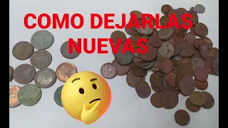 🔴 Como limpiar monedas oxidadas  encontradas en la playa  fácil Español
