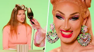 DRAG QUEEN TRIES TIKTOK BEAUTY TRENDS SO YOU DON’T HAVE TO | Crash Test Beauty Hacks