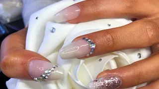 Baby Boomer/French Ombré Nails - Glitter - bling