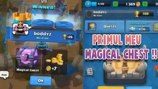 AM PRIMIT PRIMUL MEU MAGICAL CHEST PE CONTUL DE LEVEL 1 !! Clash Royale Romania