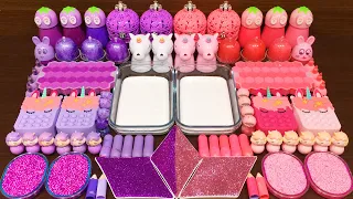 PINK vs PURPLE UNICORN!! Mixing Random Things into GLOSSY SLIME!!! Satisfying Video #32