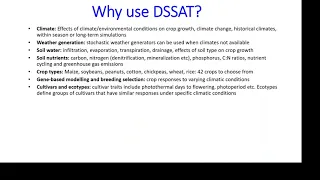 Three minute overview of DSSAT