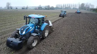 Ploughing w/ 2x New Holland T7 + Kuhn Plow | Ploegen | Pflügen