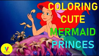 How to color a Mermaid Princess for Kids 💜💚💖🐬Mermaid Princess Drawing and Coloring Pages for Kids