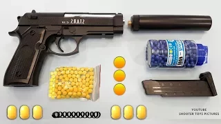 Realistic Beretta Toy Gun | Yellow Plastic Ball Bullet Airsoft BB Gun | Italian Military Toys