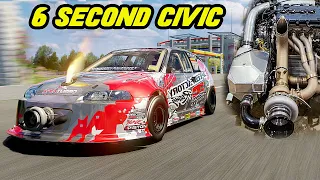 Racing The IRL WORLD Record Honda Civic w/ MASSIVE Turbo Mod | Assetto Corsa Driving