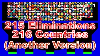 [Another version] 216 countires & 215 times eliminations marble race in Algodoo | Marble Factory