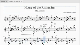 House Of The Rising Sun - The Animals - Sheet guitar