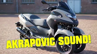 2022 YAMAHA TRICITY 300 - AKRAPOVIC EXHAUST SOUND + RIDING SOUND