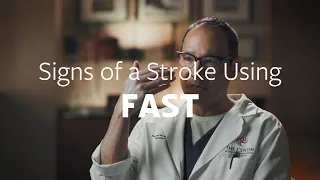 Signs of a Stroke using FAST. Face, Arm, Speech, Time