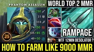 How to Fast Farm Like a 9000 MMR | 12Min Desolator + Rampage & 1Shot Deleted by Top 2 Rank DotA 2 PA