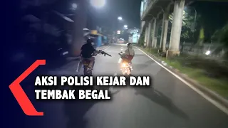 Viral!! Detik-Detik Polisi Kejar dan Tembak Begal