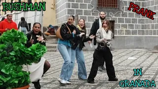 Bushman Prank in Granada: Scares and Funny Screams of People