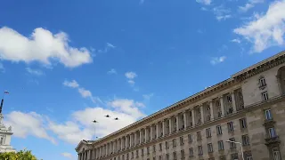 Mig 29, Bulgarian air force, fly above capital Sofia.