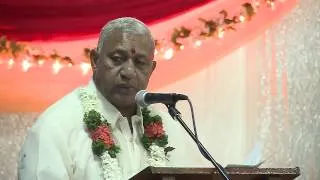 Fijian Prime Minister Voreqe Bainimarama celebrates Diwali festival at Girmit Centre, Lautoka.