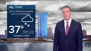 Temps rise into the 30s with chance for scattered snow