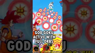 DOKKANFEST GOD GOKU'S ACTIVE SKILL CRUSHES OMEGA!!! (DBZ: Dokkan Battle) #Shorts