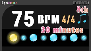 75BPM Metronome │ 4/4 │ 8th │ Wood │ 30min