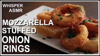 Cheese stuffed Onion Rings - Whispering ASMR cooking recipe
